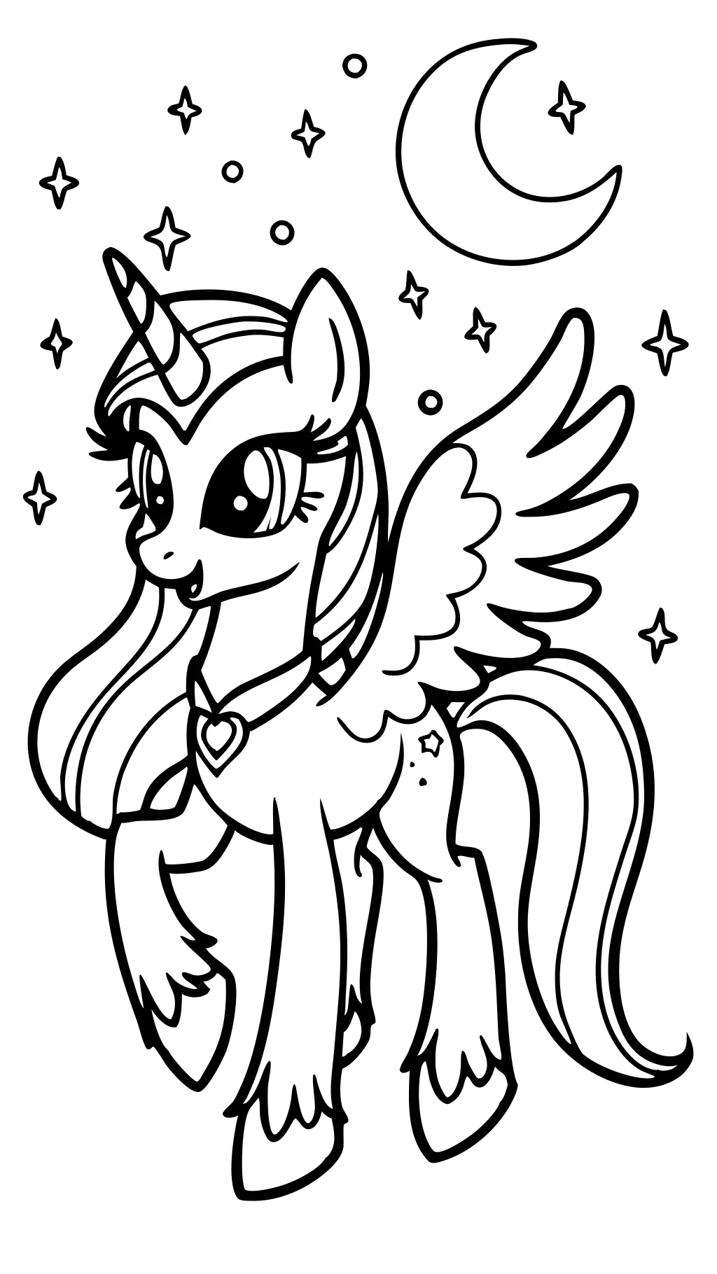 princess luna my little pony coloring page